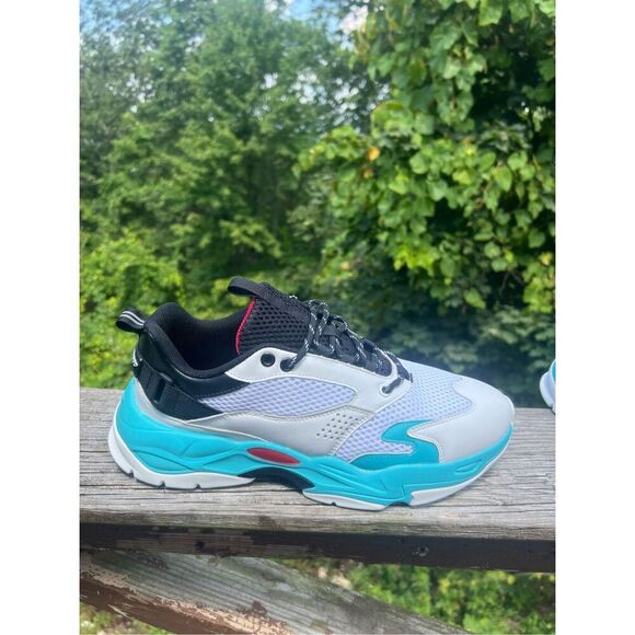 Triple 7 Men’s Aqua White  Sneakers Sz 10 NIB - Picture 2 of 8
